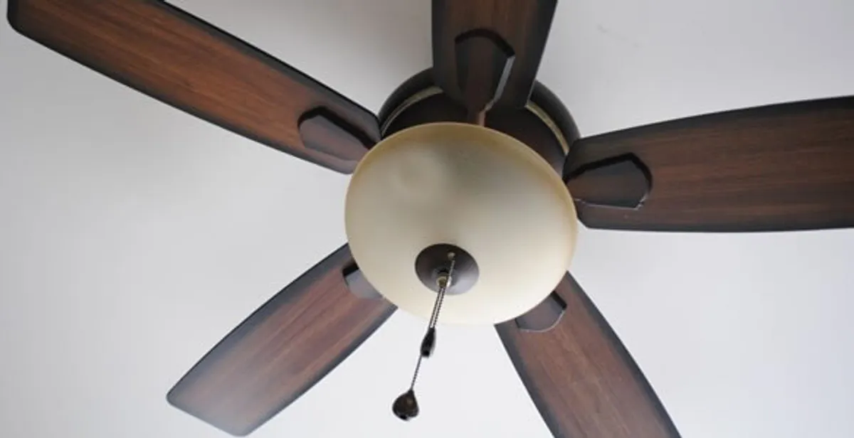 Fully installed ceiling fan with balanced blades and light fixture in Birmingham, AL
